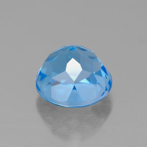 2.56캐럿 천연 스위스 블루 토파즈, 라운드 컷, 7.64 mm, VVS