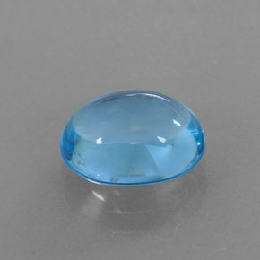4.09캐럿 천연 스위스 블루 토파즈, 타원형 컷, 10.6×8.8 mm, 투명한
