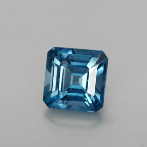 1.40캐럿 천연 런던 블루 토파즈, 에메랄드 컷, 6.2×6.1 mm, VVS-VS