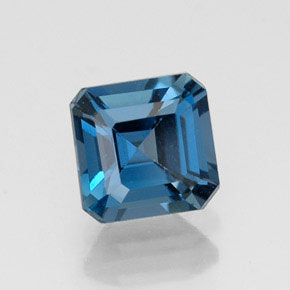 1.36캐럿 천연 런던 블루 토파즈, 에메랄드 컷, 6.1×6 mm, VVS