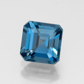 1.36캐럿 천연 런던 블루 토파즈, 에메랄드 컷, 6.1×6 mm, VVS