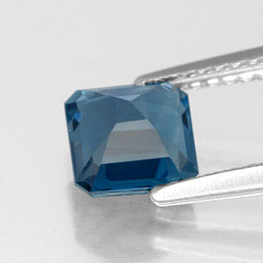 1.36캐럿 천연 런던 블루 토파즈, 에메랄드 컷, 6.1×6 mm, VVS