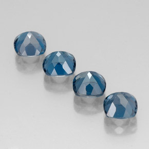 캐럿 천연 런던 블루 토파즈 보석, 쿠션 컷, 6.2×6.1 mm, VVS