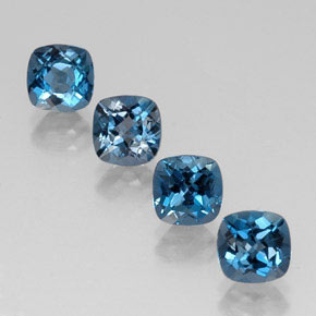 캐럿 천연 런던 블루 토파즈 보석, 쿠션 컷, 6.2×6.1 mm, VVS