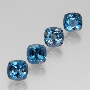 캐럿 천연 런던 블루 토파즈 보석, 쿠션 컷, 6.2×6.1 mm, VVS