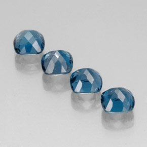 캐럿 천연 런던 블루 토파즈 보석, 쿠션 컷, 6.2×6.1 mm, VVS