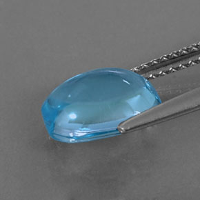 3.33캐럿 천연 스위스 블루 토파즈, 에메랄드 컷, 9.5×7.6 mm, 투명한