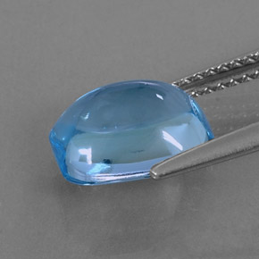 3.90캐럿 천연 스위스 블루 토파즈, 에메랄드 컷, 9.9×7.9 mm, 투명한