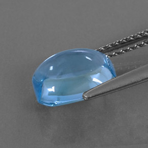 3.08캐럿 천연 스위스 블루 토파즈, 에메랄드 컷, 9×7.3 mm, 투명한