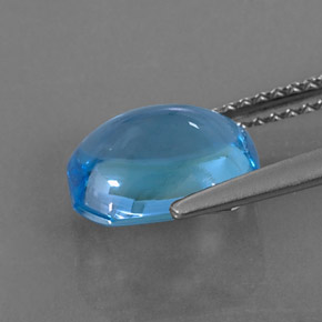 3.45캐럿 천연 스위스 블루 토파즈, 에메랄드 컷, 9.6×7.7 mm, 투명한