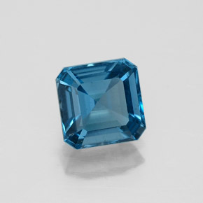 1.40캐럿 천연 런던 블루 토파즈, 에메랄드 컷, 6.3×6.2 mm, VVS
