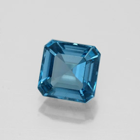 1.40캐럿 천연 런던 블루 토파즈, 에메랄드 컷, 6.3×6.2 mm, VVS