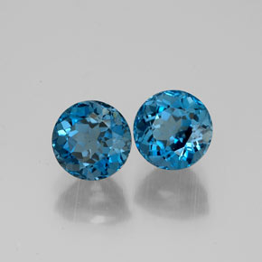 캐럿 천연 런던 블루 토파즈 보석, 라운드 컷, 6.08 mm, VVS