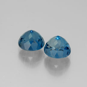 캐럿 천연 런던 블루 토파즈 보석, 라운드 컷, 6.08 mm, VVS