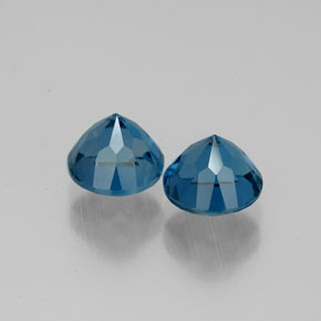 캐럿 천연 런던 블루 토파즈 보석, 라운드 컷, 6.09 mm, VVS-VS
