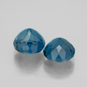 캐럿 천연 런던 블루 토파즈 보석, 라운드 컷, 7.19 mm, VVS-VS