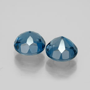 캐럿 천연 런던 블루 토파즈 보석, 라운드 컷, 6.98 mm, VVS