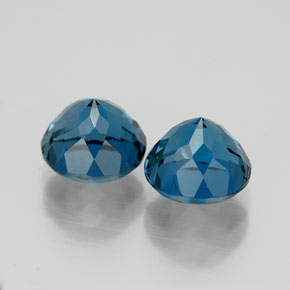 캐럿 천연 런던 블루 토파즈 보석, 라운드 컷, 7.20 mm, VVS