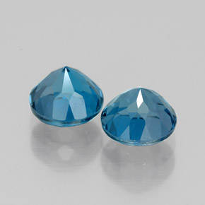 캐럿 천연 런던 블루 토파즈 보석, 라운드 컷, 5.98 mm, VVS
