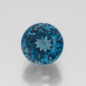 1.98캐럿 천연 런던 블루 토파즈, 라운드 컷, 7.04 mm, VVS