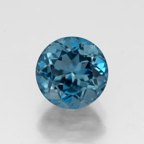 1.90캐럿 천연 런던 블루 토파즈, 라운드 컷, 7.09 mm, VVS