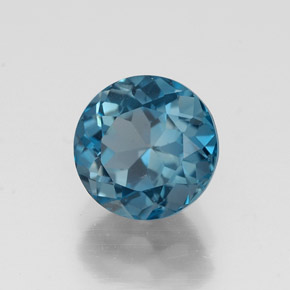 1.90캐럿 천연 런던 블루 토파즈, 라운드 컷, 7.09 mm, VVS