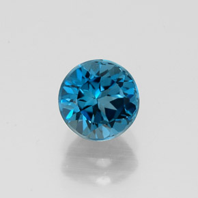 1.33캐럿 천연 런던 블루 토파즈, 라운드 컷, 6.14 mm, VVS