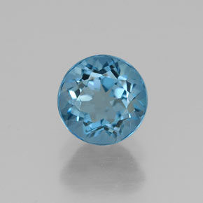 1.11캐럿 천연 런던 블루 토파즈, 라운드 컷, 5.98 mm, VS