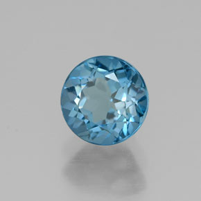 1.11캐럿 천연 런던 블루 토파즈, 라운드 컷, 5.98 mm, VS
