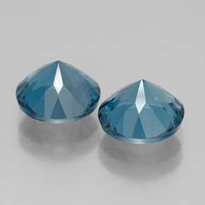 캐럿 천연 런던 블루 토파즈 보석, 라운드 컷, 8.18 mm, VVS-VS