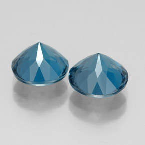 캐럿 천연 런던 블루 토파즈 보석, 라운드 컷, 8.14 mm, VVS