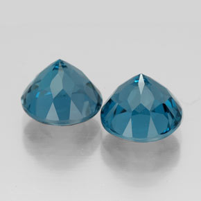 캐럿 천연 런던 블루 토파즈 보석, 라운드 컷, 8.02 mm, VVS