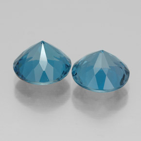 캐럿 천연 런던 블루 토파즈 보석, 라운드 컷, 8.14 mm, VVS
