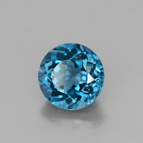 2.60캐럿 천연 런던 블루 토파즈, 라운드 컷, 8.00 mm, VVS