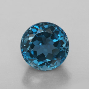 2.75캐럿 천연 런던 블루 토파즈, 라운드 컷, 8.00 mm, VVS-VS