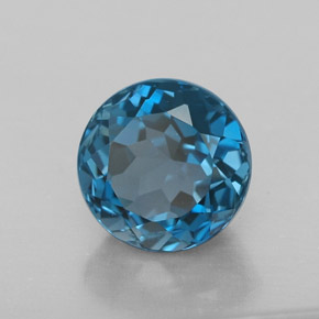 2.75캐럿 천연 런던 블루 토파즈, 라운드 컷, 8.00 mm, VVS-VS
