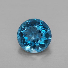 2.38캐럿 천연 런던 블루 토파즈, 라운드 컷, 8.13 mm, VVS-VS