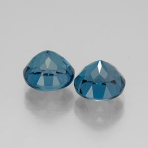 캐럿 천연 런던 블루 토파즈 보석, 라운드 컷, 7.27 mm, VVS