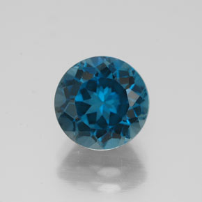 2.72캐럿 천연 런던 블루 토파즈, 라운드 컷, 7.98 mm, VVS