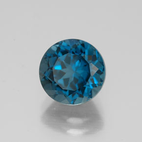 2.72캐럿 천연 런던 블루 토파즈, 라운드 컷, 7.98 mm, VVS