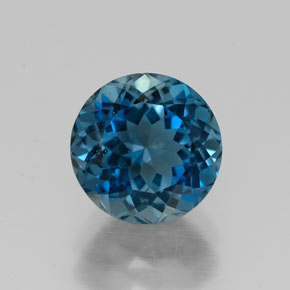 2.89캐럿 천연 런던 블루 토파즈, 라운드 컷, 8.19 mm, VVS