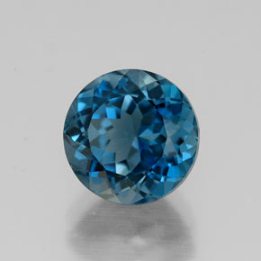 2.89캐럿 천연 런던 블루 토파즈, 라운드 컷, 8.19 mm, VVS