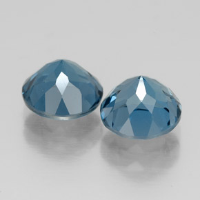 캐럿 천연 런던 블루 토파즈 보석, 라운드 컷, 6.98 mm, VVS