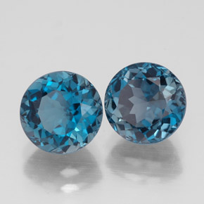 캐럿 천연 런던 블루 토파즈 보석, 라운드 컷, 7.12 mm, VVS