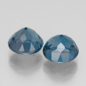 캐럿 천연 런던 블루 토파즈 보석, 라운드 컷, 7.12 mm, VVS
