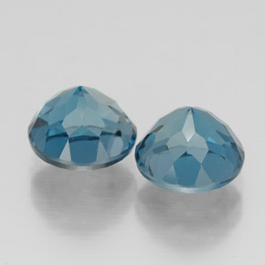 캐럿 천연 런던 블루 토파즈 보석, 라운드 컷, 7.10 mm, VVS
