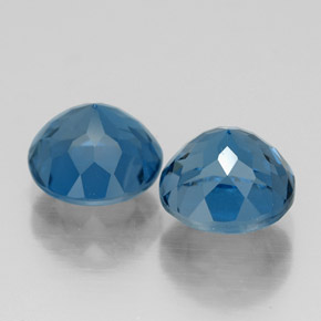 캐럿 천연 런던 블루 토파즈 보석, 라운드 컷, 7.20 mm, VVS