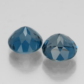 캐럿 천연 런던 블루 토파즈 보석, 라운드 컷, 7.16 mm, VVS