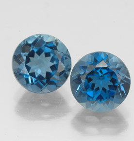 캐럿 천연 런던 블루 토파즈 보석, 라운드 컷, 7.22 mm, VVS