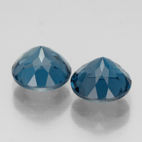 캐럿 천연 런던 블루 토파즈 보석, 라운드 컷, 7.22 mm, VVS